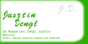 jusztin dengl business card